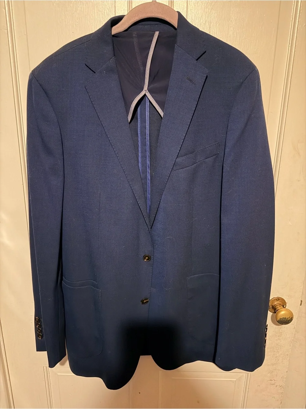 NWOT grand Os Cole Hann Navy Blazer - Classic Two-Button wool Suit Jacket 44L